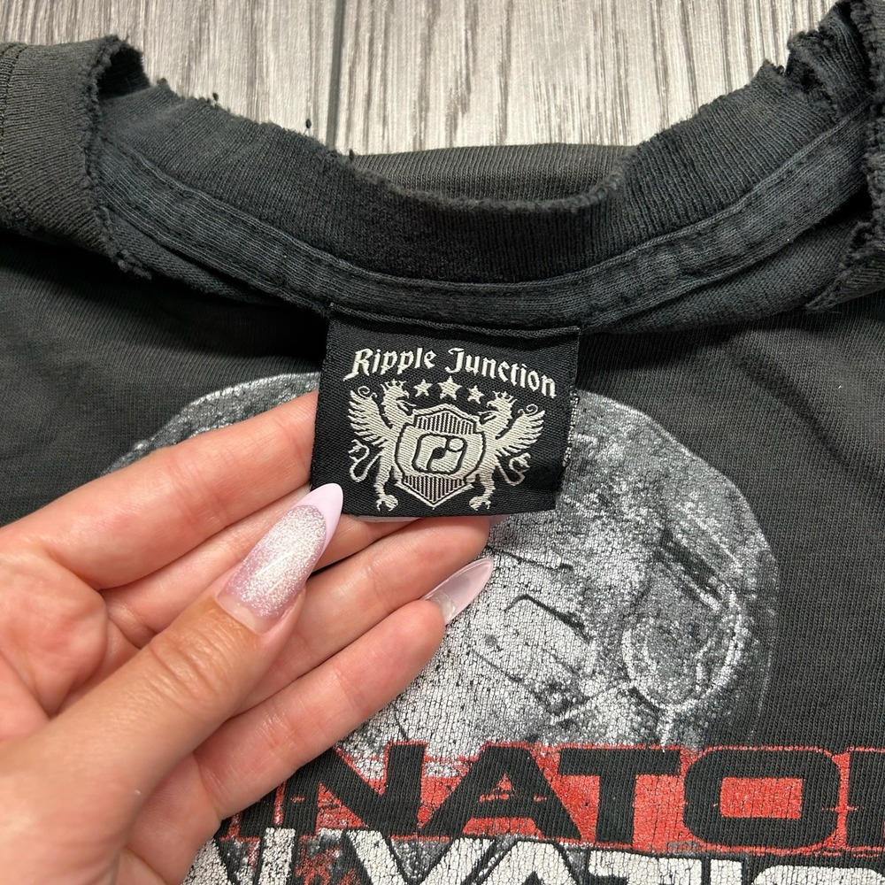 Vintage Terminator Salvation T-800 Skull Graphic T-Shirt Black Large Distressed - Picture 4 of 10